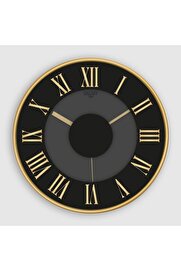 STOREMAX lvnshop Premium Serisi Abs Çerçeveli Roma Rakamlı Sessiz Akar Duvar Saati 30 cm, - Siyah 224120