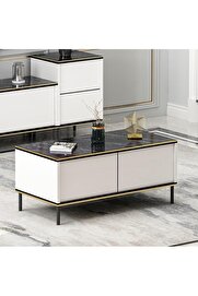STOREMAX Dizayn Imaj Orta Sehpa Beyaz (Mermer Desen)