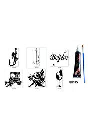 Ai̇rbrush Tattoo Aşkın Büyüsü Hi̇nt Kınasıyla Geçi̇ci̇ Dövme Yapma Seti̇