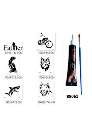 Ai̇rbrush Tattoo Baba Tasarımları Hi̇nt Kınalı Geçi̇ci̇ Dövme Yapma Seti̇