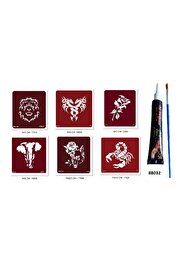 Ai̇rbrush Tattoo Aslan Fi̇l Hi̇nt Kınasıyla Geçi̇ci̇ Dövme Seti̇