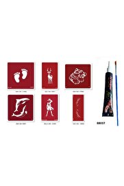 Ai̇rbrush Tattoo Geyi̇k Sırt Hi̇nt Kınasıyla Geçi̇ci̇ Dövme Seti̇