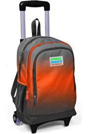 STOREMAX ynsShoping Işıklı Tekerlekli Gradyan Çekçek Okul ve Seyahat Çantası Kız ve Erkek Çocuk Siyah Turuncu