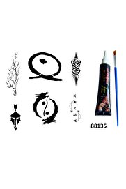 Ai̇rbrush Tattoo Karma Yi̇ng Yang Hi̇nt Kınasıyla Geçi̇ci̇ Dövme Yapma Seti̇