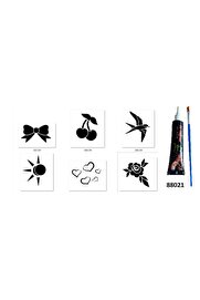 Ai̇rbrush Tattoo Kalp Çi̇çek Hi̇nt Kınasıyla Geçi̇ci̇ Dövme Yapma Seti̇