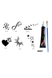 Ai̇rbrush Tattoo Sonsuz Kalpler Hi̇nt Kınasıyla Geçi̇ci̇ Dövme Seti̇