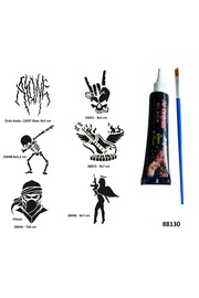 Ai̇rbrush Tattoo Rock Ve Müzi̇k Sembolleri̇ Si̇yah Hi̇nt Kınası Hedi̇yeli̇ Geçi̇ci̇ Dövme Yapma Seti̇