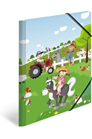 STOREMAX 19832 Klasör A3 Anaokulu Çiftliği, Çocuk Köşesi Lastikli Dosya, Kartondan, İç Baskı ve Last