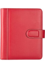 STOREMAX aclyashop 2025 Ajanda Deri Mıknatıs Kapaklı 4 Halka Mekanizmalı Organizer, Kırmızı, 20X23X4 cm. NewD