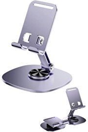 STOREMAX aclyashop Metal 360 Derece Dönebilen Yk Masa Üstü Telefon Tutucu, Yüksekliği Ayarlanabilir, Profosyo