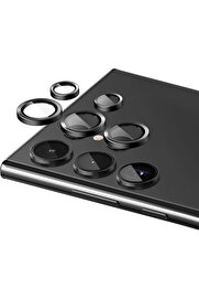 STOREMAX ynsShoping S22 Ultra ile Uyumlu Çerçeveli Temperli Safir Metal Lens (Siyah, S22 Ultra) NewTrrending