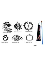 Ai̇rbrush Tattoo Kol Şeri̇t 6 Adet Şablon Ve Hi̇nt Kınası Geçi̇ci̇ Dövme Seti̇