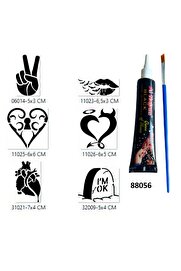Ai̇rbrush Tattoo Aşkın Zaferi̇ Hi̇nt Kınalı Geçi̇ci̇ Dövme Yapma Seti̇