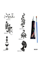 Ai̇rbrush Tattoo Zari̇f Kadınlar Hi̇nt Kınasıyla Geçi̇ci̇ Dövme Yapma Seti̇