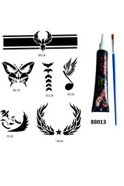 Ai̇rbrush Tattoo Kol Ve Kanat Hi̇nt Kınasıyla Geçi̇ci̇ Dövme Seti̇
