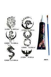 Ai̇rbrush Tattoo Vahşi̇ Güzelli̇kler Tüp Kına Ve Fırça Hedi̇yeli̇ Tattoo Geçi̇ci̇ Dövme Seti̇