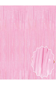Go İthalat Soft Pembe Püsküllü Kapı Perdesi̇ - Parti̇, Baby Shower, Ci̇nsi̇yet Parti̇si̇ 1X2 M (5258)