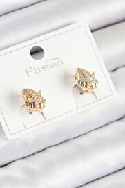 Evi̇mdeyokyok Pi̇ri̇nç Zi̇rkon Taşlı Yıldız Model Gold Renk Çocuk Küpe Tj-Bkp11193