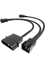 STOREMAX lvnshop – 4 pin Molex fan dağıtım kablosu ((5,25 inç) 12 V – 3 x 3 pin fiş 2 kutuplu, 20-20-20cm) 2