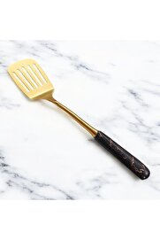 STOREMAX ynsShoping Mermer Desenli Saplı Paslanmaz Çelik Spatula, 304 Kalite 18/10, Rengi, Servis Sunum Spatu