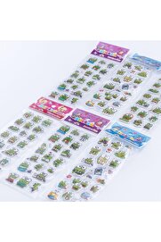 STOREMAX jptrShop 6 Adet Kabartmalı Yapışkan Sticker, Sevimli Kurbağalar 1111498