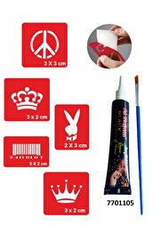 Ai̇rbrush Tattoo Barış Ve Taç Desenleri̇ Hi̇nt Kınası Ile Geçi̇ci̇ Dövme Yapma Seti̇