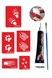 Ai̇rbrush Tattoo Pati̇ Pençe Desenleri̇ Hi̇nt Kınası Ile Geçi̇ci̇ Dövme Yapma Seti̇