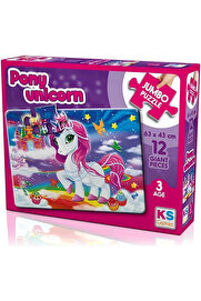 TE DÜKKAN KS Games Pony Unicorn 12 Parça Jumbo Boy Puzzle