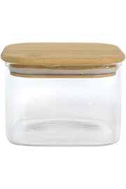 STOREMAX Bambu Kapaklı 380ml Cam Baharat Kavanozları, Hava Geçirmez Kare Borosilikat Baharat Kapları, Bah