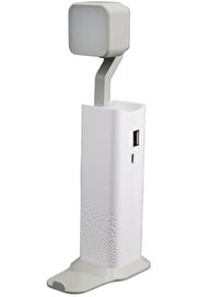 STOREMAX LvnShoppping Şarjlı LED Masa, Oynar Başlıklı, 2 Kademe Beyaz Işık, 1200 mAh, Powerbank Özell