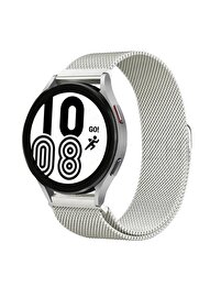 ykavm Samsung Galaxy Watch 4 Metal Mıknatıslı Kordon - Gümüş-(5796)