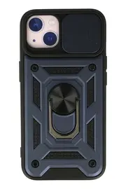Fırsatkoli̇k İphone 13 Kılıf Pars Lens Yüzüklü Si̇li̇kon - Laci̇vert-(5796)