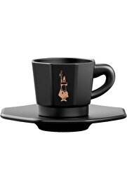 STOREMAX modashine - 4'lü Espresso Fincan Seti - Sekizgen Tasarım - Siyah Renk - modascope 1014773