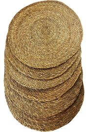 STOREMAX svngsphereshop Home 6 Adet Hasır Supla Seti, Amerikan Servis, Sofra Dekorasyonu ve Sunum İçin Bambu