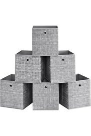 STOREMAX Saklama Kutusu, 6'lı Set, Saplı Dokusuz Kumaş Düzenleme Kutuları, Kutu Saklama, 26 x 26 x 28 cm
