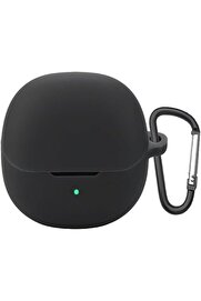 STOREMAX svngsphereshop QCY MeloBuds Pro Kılıf Askılı Mat Silikon Siyah [MeloBuds Pro ile Uyumlu Kılıf - Siya