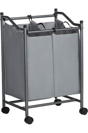 STOREMAX pltnstoreshop çamaşır ayırıcı, tekerlekli ve 2 bölmeli, çamaşır sepeti, çıkarılabilir çantalı çamaşı
