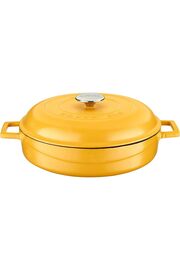 STOREMAX modashine Metal Spring Serisi - Döküm Çok Amaçlı Tencere, Yuvarlak, 28 cm, Mat, Parlak Siyah Taban,