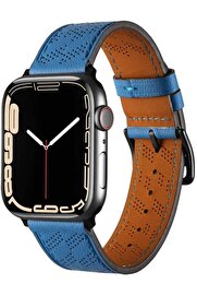 STOREMAX shopverse İle Uyumlu 42mm KRD-76 PU Deri Kordon Strap Kayış Lacivert trendflick 1014773