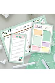 STOREMAX Haftalık, Günlük Planlayıcı Set - 50 Sayfa Tarihsiz Masaüstü - Gençler, Kızlar, Yetişkinl