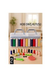 Toptan Bulurum Dikiş Seti 42 Parça Renkli Dikiş Seti – Mezuralı, Taşınabilir, Hobi ve Onarım İçin