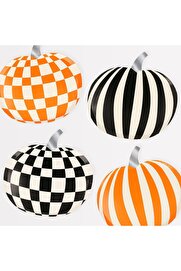 STOREMAX modashine - Mod Pattern Pumpkin Plates - Modern Balkabağı Tabaklar (8'li) modascope 1014773