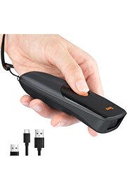 STOREMAX modashine 1300 Kablosuz 1D 2D QR Barkod Okuyucu | Mini Taşınabilir 3in1 (, 2.4G, USB) | Cep Tipi El
