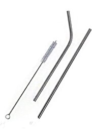STOREMAX shpsell 2'Li Paslanmaz Çelik Pipet + Temizleme Fırçası, Çok Renkli, Medium 1175735