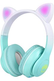 STOREMAX STN-28 Pro Kedi Kulaklı Tasarımlı RGB Işıklı Bluetooth Kulaklık Yeşil 1175713