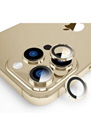 STOREMAX İphone 13 Pro / 13 Pro Max ile Uyumlu Alaşım Çerçeveli Tempered Glass Kamera Lens Kırılmaz Cam ( )