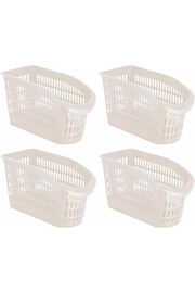 STOREMAX pltnstoreshop Düzenleyici Sebzelik Dar Sepet Seti, Çok Amaçlı Plastik Organizer, 4 Parça, Krem pltns