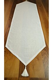 STOREMAX Simli Runner Püsküllü, Kırık Beyaz, 45x150cm 1014773
