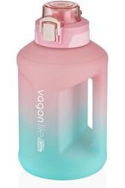 STOREMAX modashine Çift Renk Taşıma Askılı ve Kulplu Motivasyon Su Matarası Hediyeli SM-2307-PEMBETURKUAZ mod