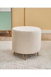 STOREMAX Asmara Dekoratif Puf, Metal Ayaklı, Krem Renk, Modern Tasarım 1014773